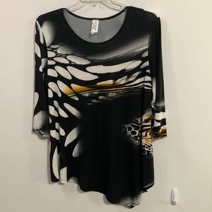 Come N See Tunic Sz XL - fun pattern hood condition